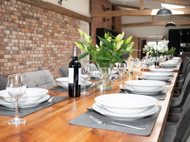 The Old Cider Press Barn dining area